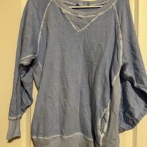 Zenana Outfitters Light Blue Ribbed Top